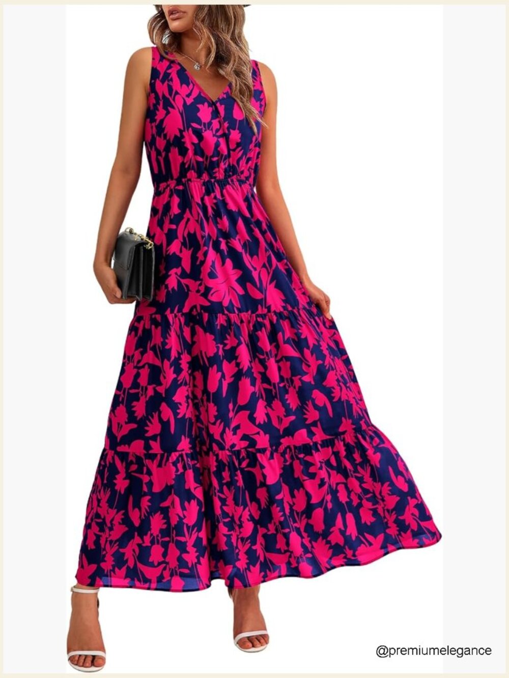 Sleeveless Maxi Dress Floral Wedding Guest Casual Summer Long